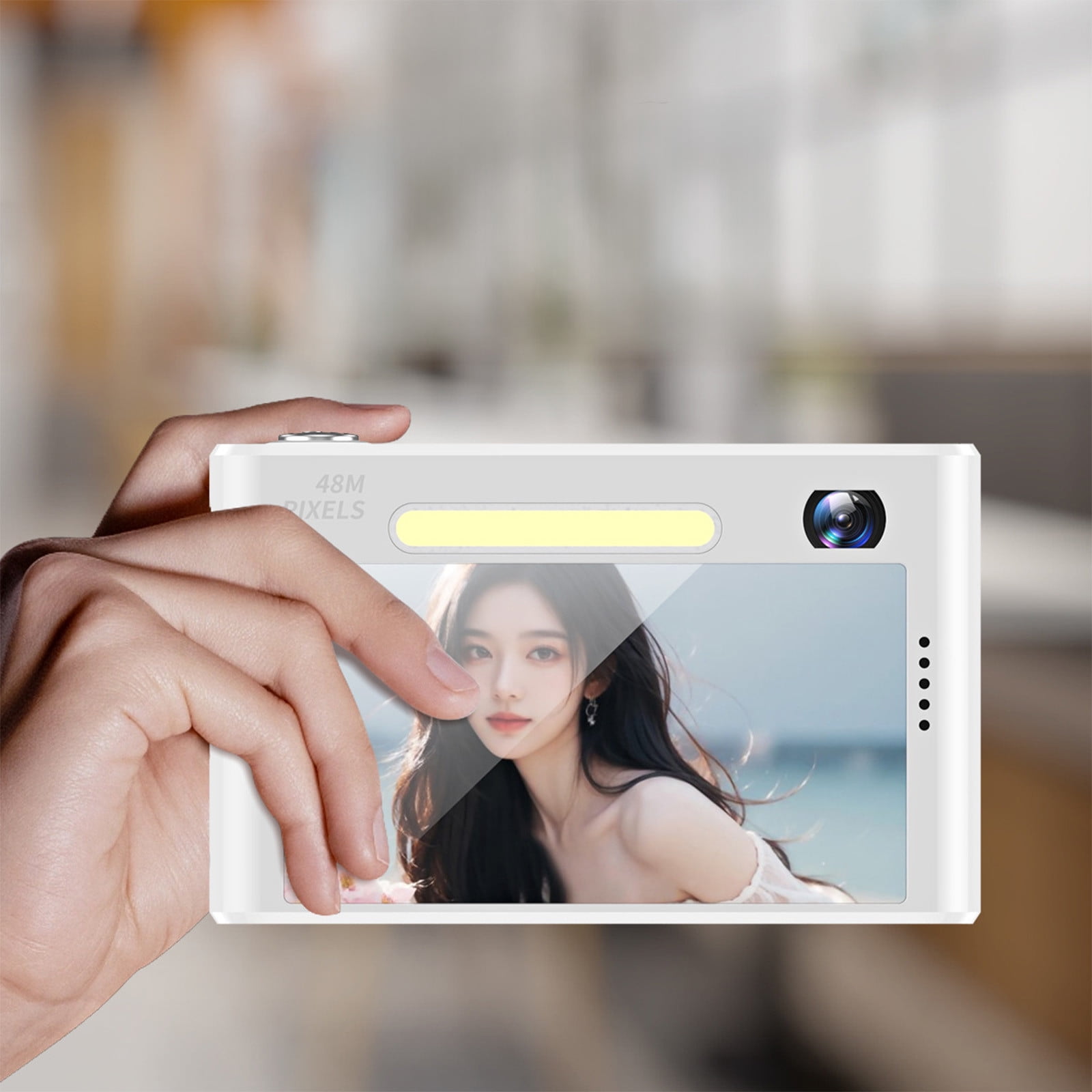 WYBXZ 48MP HD Digital Camera 2.4in IPS Screen, Take Photos and Videos, Travel Camcorder with Night Flash Light and Mirror Beauty Selfie, Supports OTG Transmission, 8X Digital Zooms