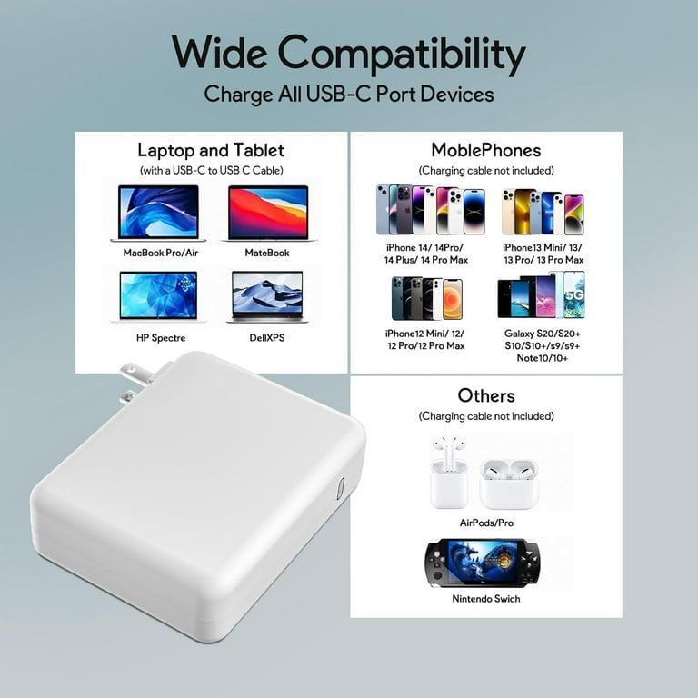 HFLRZZ 140W USB C Fast Charger Power Adapter for MacBook Pro Air