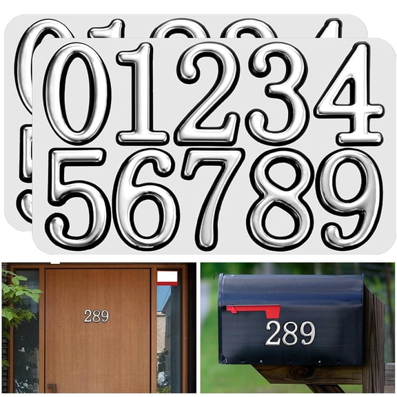 Mailbox Numbers for Outside, Duslogis 2 Inch Self Adhesive Waterproof Stickers - Reflective Address Numbers, 20Pcs ABS Plastic for Easy Installation on Mailbox, Apartment, Door, Trash Bins