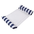 thumbnail image 2 of Hamaca flotante inflable para piscina para adultos, hamaca de agua con flotador de piscina con malla transpirable, suministros para Fiesta en LA Rayas azul oscuro, 2 of 8