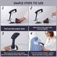 thumbnail image 2 of 300ml Portable Clothes Steamer 15-Second Heat-Up Handheld Steamer for Clothes 1500W Detachable Tank, Stainless Steel Soleplate, Travel Garment & Fabric Steamers for Home/Office, 120V, 2 of 7