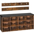 thumbnail image 2 of Shoe Storage Bench with Cushion, 39.4" L Entryway Bench with 12 Cubbies, Entryway Hall Tree with Storage, Shoe Cabinet with Coat Rack for Bedroom, Hallway, Holds up to 330 lb, BF112HX01G1, 2 of 7