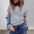 thumbnail image 2 of Smile Letter Graphic Tees for Women 2026 Summer Casual Short Sleeve Crewneck Mental Health Shirt Inspirational T Shirts, 2 of 4