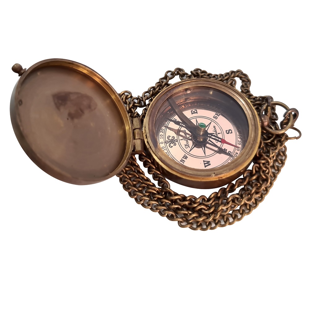 CoolectiblesBuy Vintage Nautical Brass Engrave Compass Quote for Dad Pocket Camping & Hiking Maritime Gift for Father