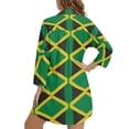 thumbnail image 2 of Xoenoiee Jamaica Flag Print Womens Bathing Suit Cover Ups Side Split Long Sleeve Bikini Swimsuit Coverup Button Down Beach Dress Shirt Plus Size, 3XL, 2 of 7
