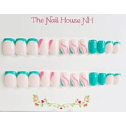 Summer At The Beach Square Press-on Nails by The Nail House NH - 24 Pieces