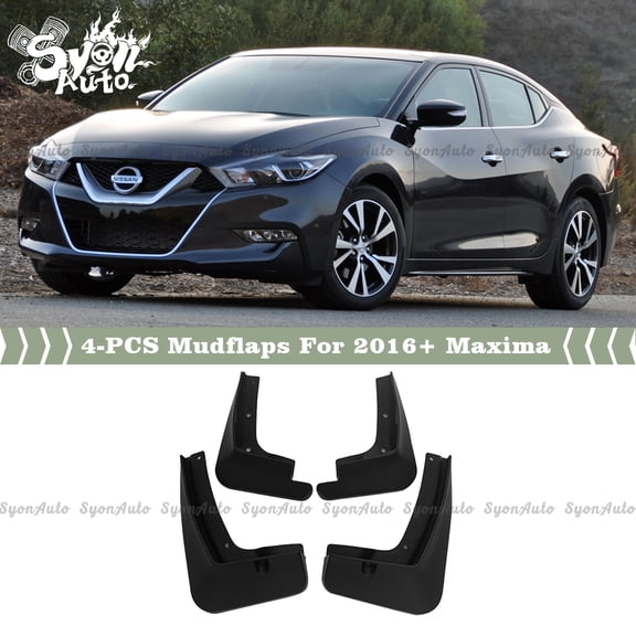 FITS 2016-2021 NISSAN MAXIMA DIRECT FIT BLACK PLASTIC 4PC MUD FLAP SPLASH GUARD