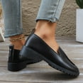thumbnail image 6 of Xfvqtps Womens Loafer Shoes Crack Leather Closed Pointy Toe Thick Sole Slip on Shoes Black, 6 of 7