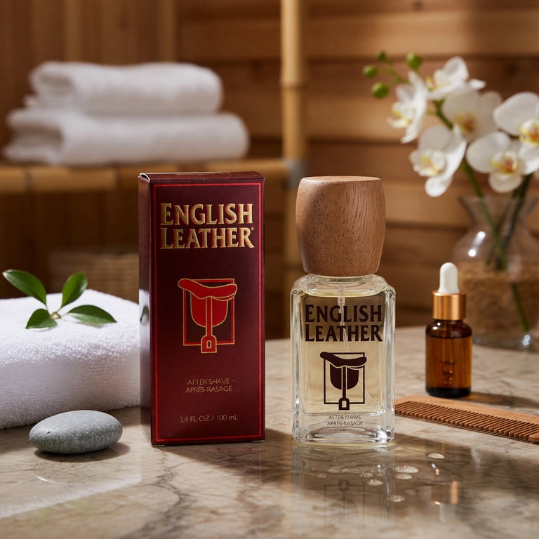 Dana English Leather Aftershave Splash, Musk & Sandalwood Scent