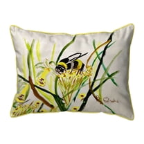 Betsy Drake Interiors Bee & Flower Large Indoor/Outdoor Pillow 16x20