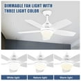 thumbnail image 3 of KAPOEFAN 52 inch Downrod Ceiling Fans with Lights and Remote, Three Color Light,Bicolor Blades, White Fan Light for Indoor/Outdoor, 3 of 9