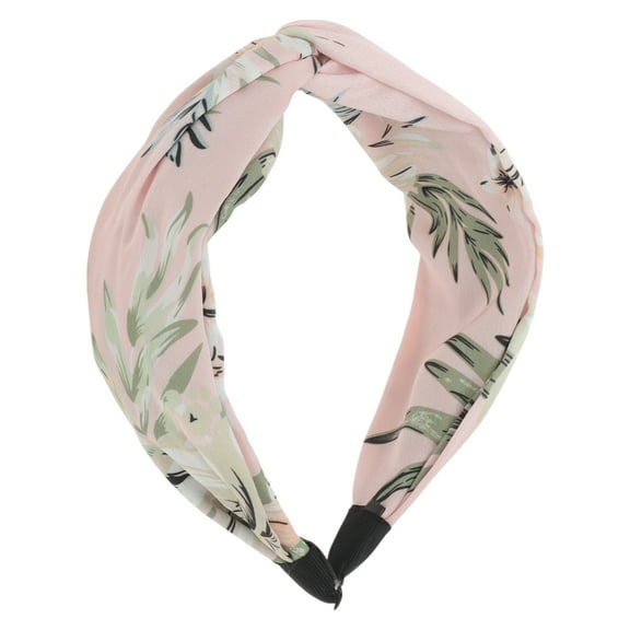 Unique Bargains 1 Pc Wide Tie Floral Headbands for Women Pink