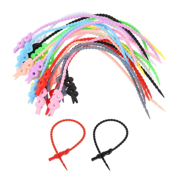 20Pack 10" Silicone Cable Ties, Reusable Zip Ties Strips Twist Tie, Mixed Colors