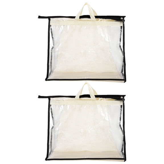 FENGGUIQU 2Pcs Handbag Storage Bag Organizer in Black with Clear See Through
