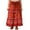 Red, variant on Suagox Women's Long Swing Skirt Boho Style Fashion Print Elastic Waist A-Line Ruffle Skirt for Party Club