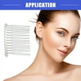 thumbnail image 2 of Vocoste 4 Pcs No Slip Hair Side Combs Accessories Metal Silver Tone 1.97"x1.57", 2 of 6