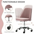 thumbnail image 7 of edx Makeup Chair Armless Office Chair With Wheels, Comfortable Home Office Desk Chair, Adjustable Swivel Upholstered Fabric Makeup Task Computer Chair, Pink, 7 of 7