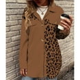 thumbnail image 3 of Herrnalise Jackets For Women Coat Leopard Printed Mid Length Jacket For Woman Shackets For Women 2024 fall Brown,XL, 3 of 7