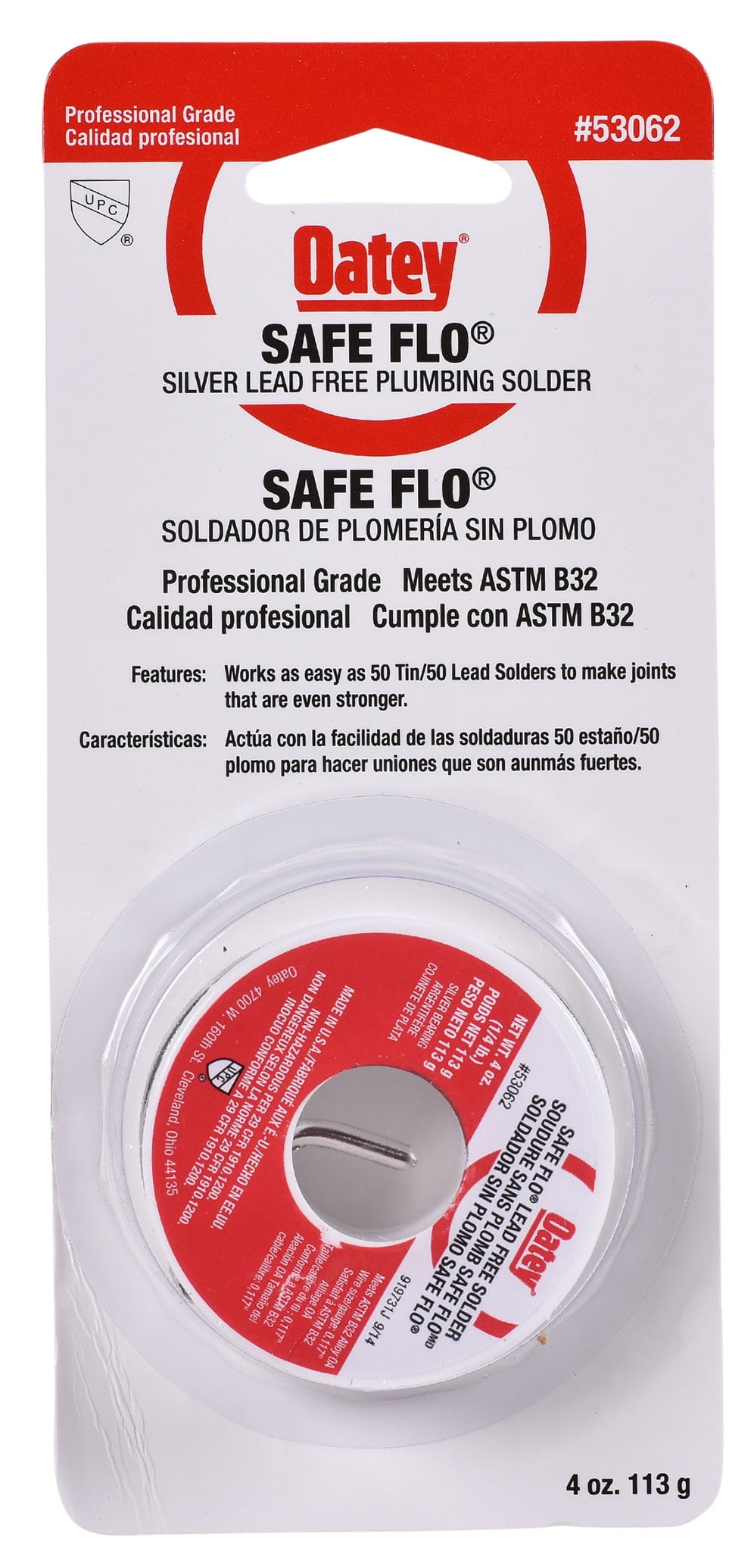 Oatey 1 4 Lb Safe Flo Silver Wire Solder Walmart Com Walmart Com