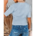 thumbnail image 3 of MURMUREY Womens Short Sleeve Sweaters Tops Crewneck Ribbed Pullover Shirt Soft Lightweight Slim Fit Knit Sweater Blouse, 3 of 4