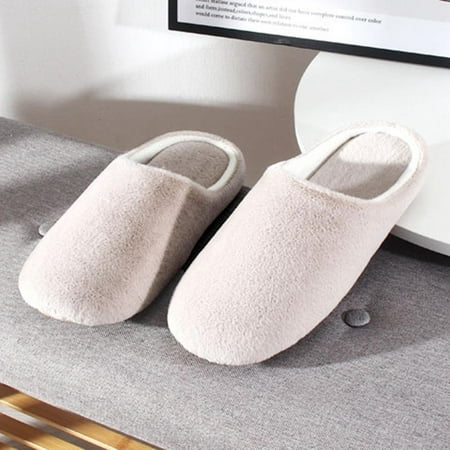 

Men s Cashmere Cotton Knitted Slippers with Cozy Memory Foam and Fuzzy Coral Fleece Lining Slip on Clog House Shoes with Indoor Outdoor Rubber Sole