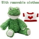 thumbnail image 2 of Peluche de rana, rana verde de 35 cm con ropa extraíble, rana pequeña sonriente con corazón rojo, 2 of 5