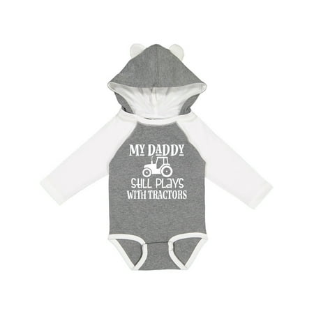 

Inktastic Farmer My Daddy Still Plays with Tractors Gift Baby Boy or Baby Girl Long Sleeve Bodysuit