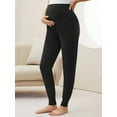 thumbnail image 5 of Yawrut Women's Black Maternity Pants, Casual High Waist Abdominal Support Leg Bundle Sports Casual Pants, 5 of 6