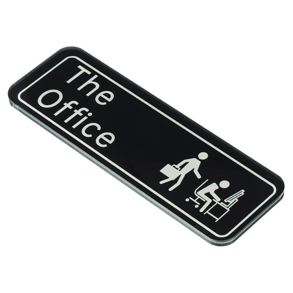 Uxcell The Office Sign Acrylic 6"x2" Self Adhesive Door Sign Sticker Decor Black