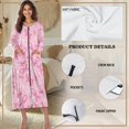 thumbnail image 6 of Yuyamidu Pink Ribbon Long Bathrobe for Women Breast Cancer Awareness Zipper Front Robe Sleepwear Comfy Zippered Robes Size M Pink Housecoat Ladies Long Sleeve Loungewear Dress, 6 of 7
