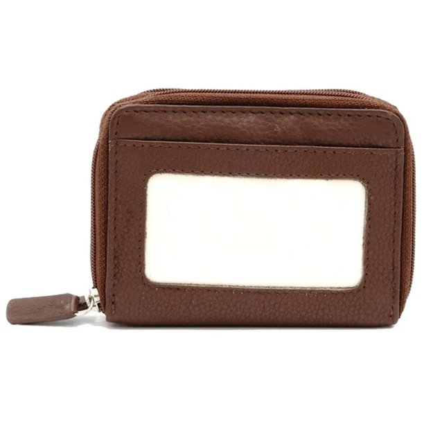 Acordeón Cardholder Wallet Dos compartimentos con cremallera 5 bolsillos divididos Faux Leather Glide ID Window Hombres Mujeres (Marrón) TVTD accordionwalletbrown