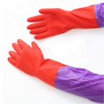 thumbnail image 2 of 1 pair Winter Long Warm Waterproof Rubber Household Gloves Cleaning Dishwashing Brushed Washing Clothes Gloves, 2 of 3