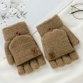 thumbnail image 2 of Winter Knitted Fingerless Gloves Thermal Insulation Warm Convertible Mittens Flap Cover For Men Women Winter Accessories, 2 of 6