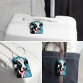 thumbnail image 6 of Cartoon Cow Square PU Leather Luggage Tags, 2 Pack, with Privacy Cover and Stainless Steel Ring - Suitable for Travel, Backpack, Handbag - Bag Tags, Handbag Tags, 6 of 7
