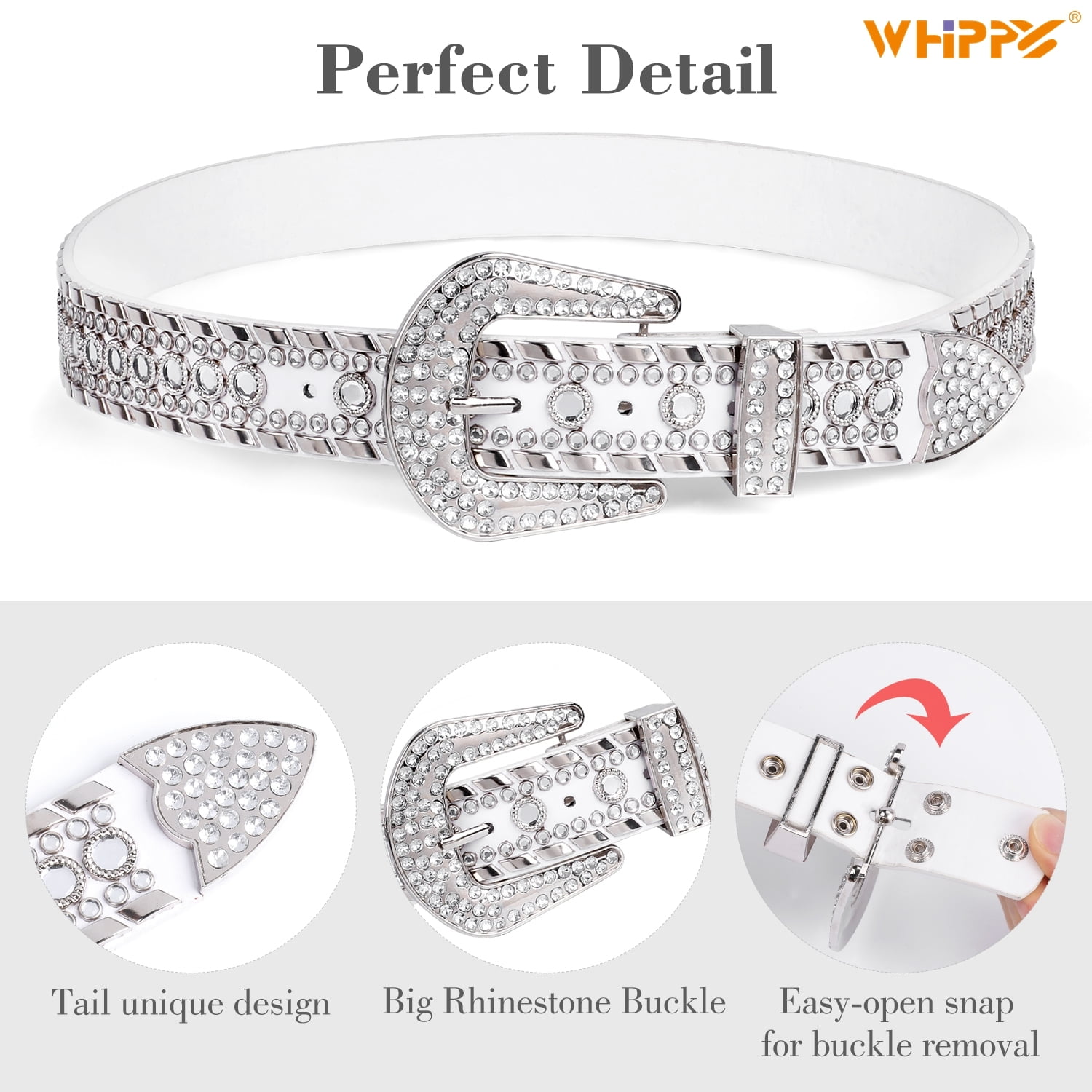 Haitpant Luxury Rhinestones Belts Western Strap Belt Diamond Studded Belt  at  Women’s Clothing store