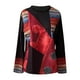 thumbnail image 4 of Moda mujer imprimir manga larga cómoda transpirable o-cuello camisa Tops Fridja  hj3129, 4 of 5