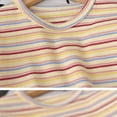 thumbnail image 6 of SGFCWSX Girls T Shirt Summer Ruffle Flutter Sleeve Crew Neck Rainbow Striped Ribbed Knit Casual Soft Kids Daily School Wear Tee Tops Pink Size 6M, 6 of 8