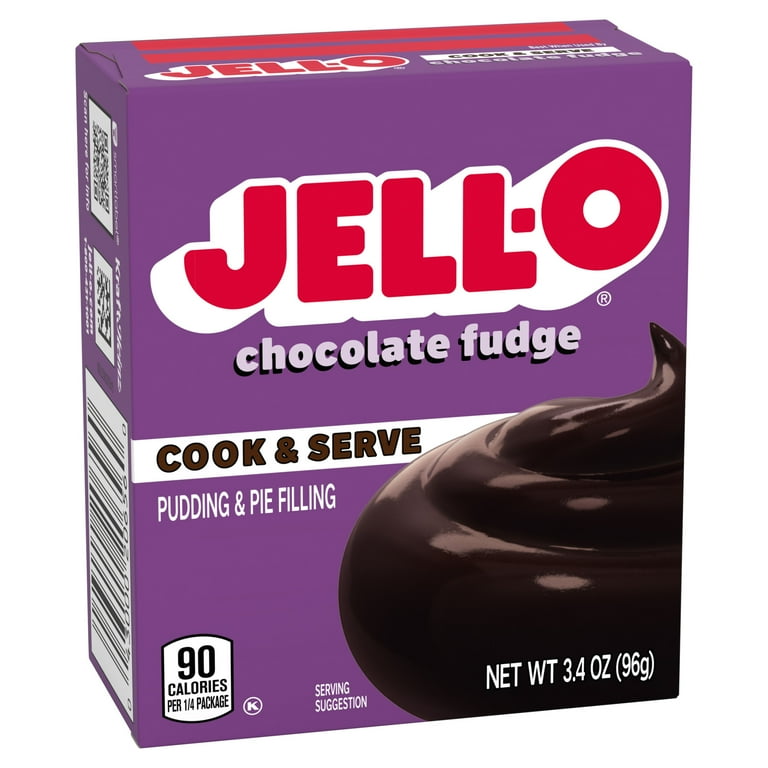 Jell O Cook Serve Chocolate Fudge Artificially Flavored Pudding Pie Filling Mix 3.4 oz Box