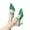 Green, variant on Miluxas Kitten Heels Mules for Women - Pointed Toe Single-Strap with Round Buckle Slip-on Sandals Womens Party Wedding Pumps Stiletto Hot Pink 11(43)