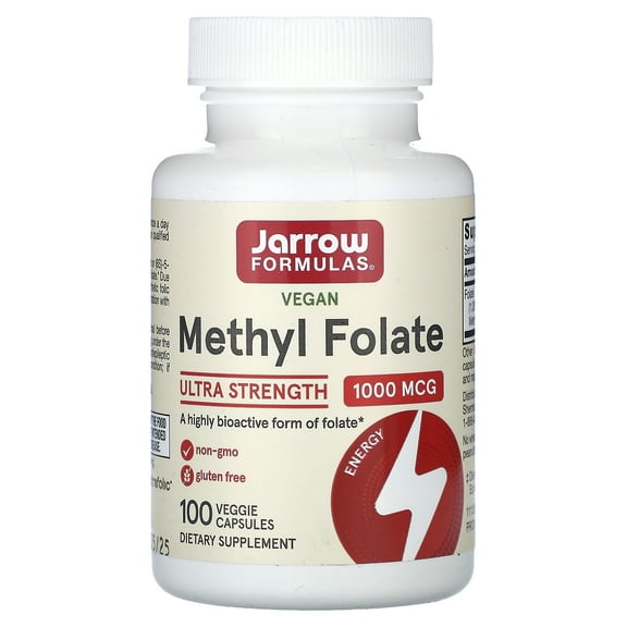 Jarrow Formulas Methyl Folate, Supports Brain, Memory, Cardiovascular Health, 1000 mcg, 100 Count