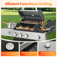 thumbnail image 2 of 3-Burner Stainless Steel Propane Gas Grill with Side Burner and Porcelain-Enameled Cast Iron Grates, 2 of 9