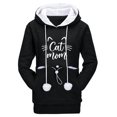 thumbnail image 4 of Sudadera con orejas de gato y bolsillo grande para mascotas de manga larga para mujer Pompotops gfhjh23254, 4 of 6