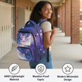 thumbnail image 4 of Xixirimido Axolotl Stars Galaxy Print Kids Backpack for Girls Preschool Elementary Students Bookbag 17inch Large School Bag Multi-pocket Lightweight Backpacks, 4 of 8