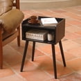 thumbnail image 6 of Nightstand, Mid Century Modern Side Table Bedroom with Storage, Small End Bedside Table with Solid Wood Legs for Living Room, Office Small Spaces (Rustic Brown), 6 of 14