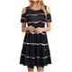 thumbnail image 1 of Vestido de volantes con hombros descubiertos y manga corta a la moda informal para mujer Fridja  qw2110, 1 of 5