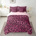 thumbnail image 2 of jejeloiu Cute Leopard Pattern 7-Piece Twin Bedding Sets,Modern Cheetah Print Bedding Comforter Set,Pink Black Sheet Sets For Girl Teens,Microfiber Bedroom Decor Reversible, 2 of 8