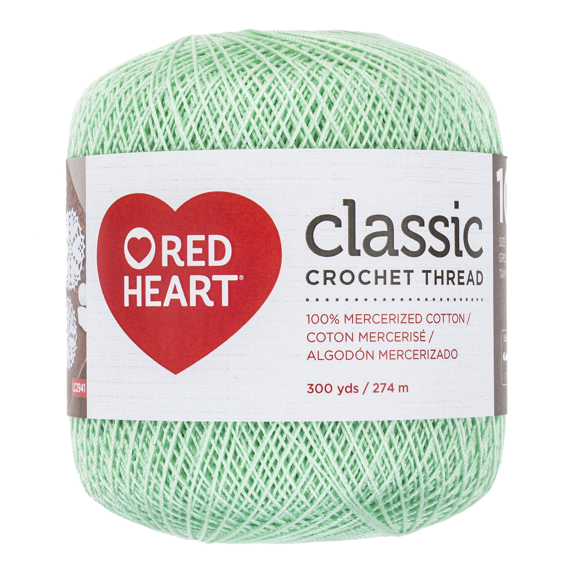 Red Heart Classic Crochet Thread Size 10, Mint Green