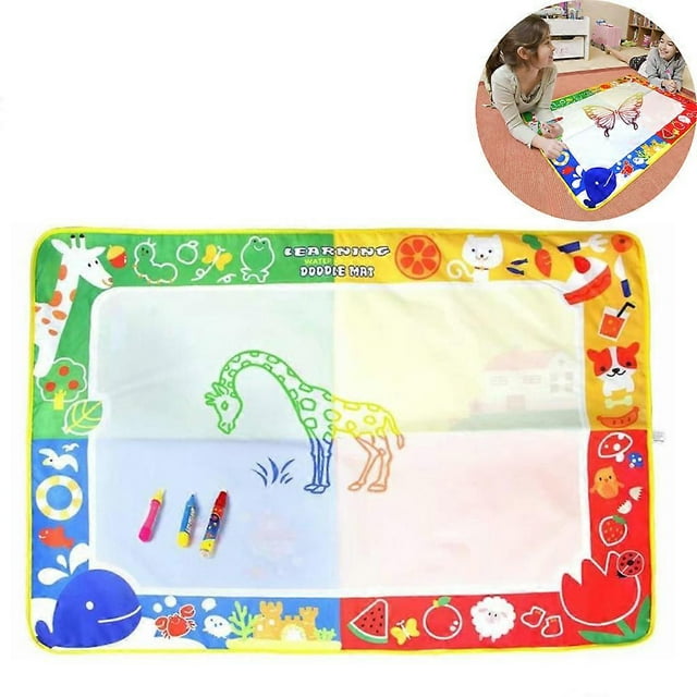 Educational Toy Gift, Magic Drawing Mat for Kids, Reusable & Safe Aqua Coloring Pad with Neon Colors, Mess-Free Painting for Creative Learning and Fun
