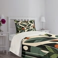 thumbnail image 2 of Ambesonne Mid Century Modern Quilted Bedspread Set 2 Pcs, Futurist Boho, Twin Size, Pale Reseda Green Grey, 2 of 4