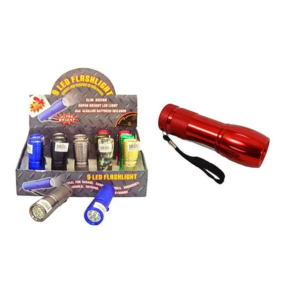 Diamond Visions Max Force FL-9R 9 LED Flashlight MultiPack in Assorted Designs and Colors 2 Flashlights